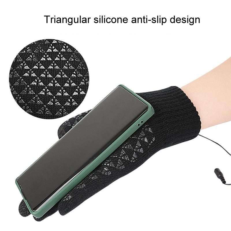 USB Heating Electric Warm Gloves Students Internet Writing Game Thickened Full Finger K ... (Gray)