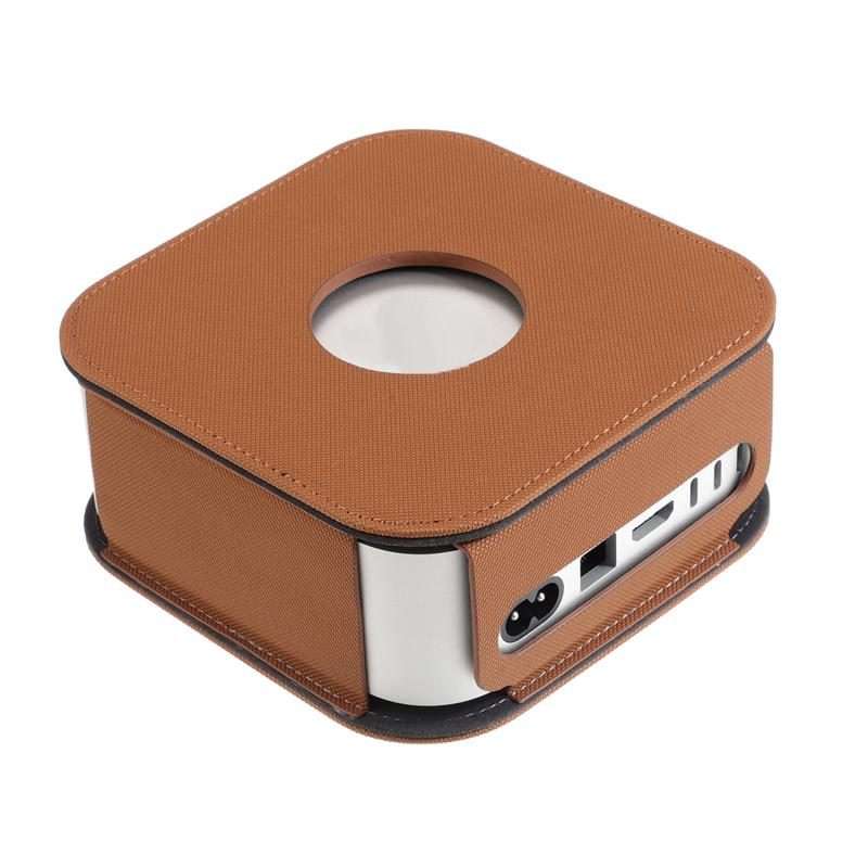 For Mac Mini M4 / M4 Pro Computer Host Dustproof Leather Case Shockproof Protective Cover(Black)
