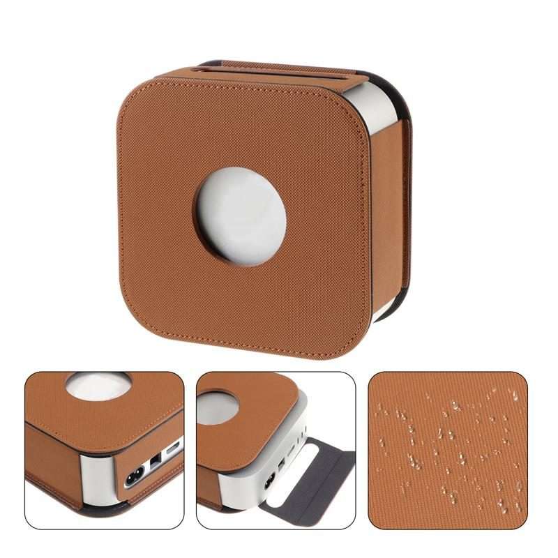 For Mac Mini M4 / M4 Pro Computer Host Dustproof Leather Case Shockproof Protective Cover(Black)
