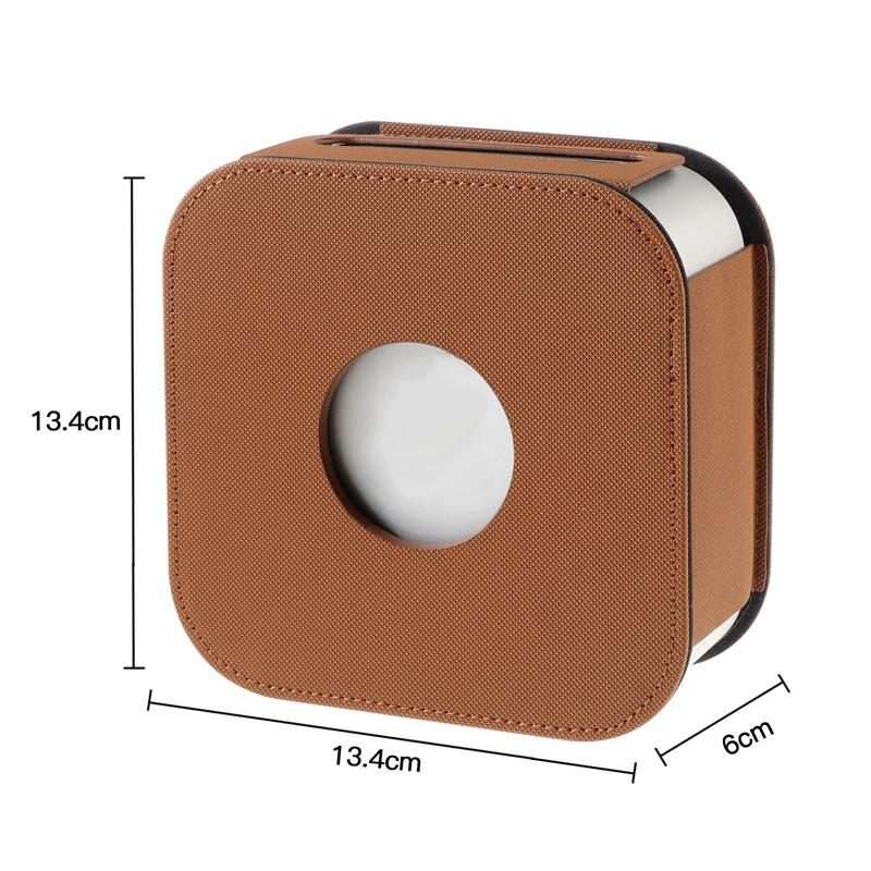 For Mac Mini M4 / M4 Pro Computer Host Dustproof Leather Case Shockproof Protective Cover(Brown)