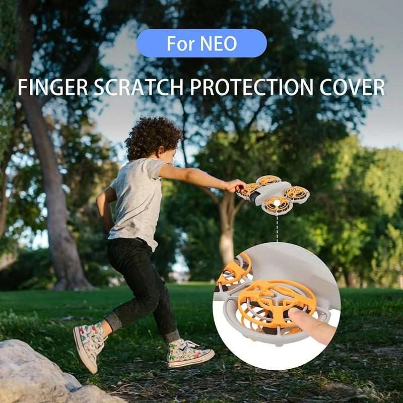 For DJI Neo CQT Drone Landing Scratch Protective Cover Prevent Finger Scratch Pro ... Lower Orange
