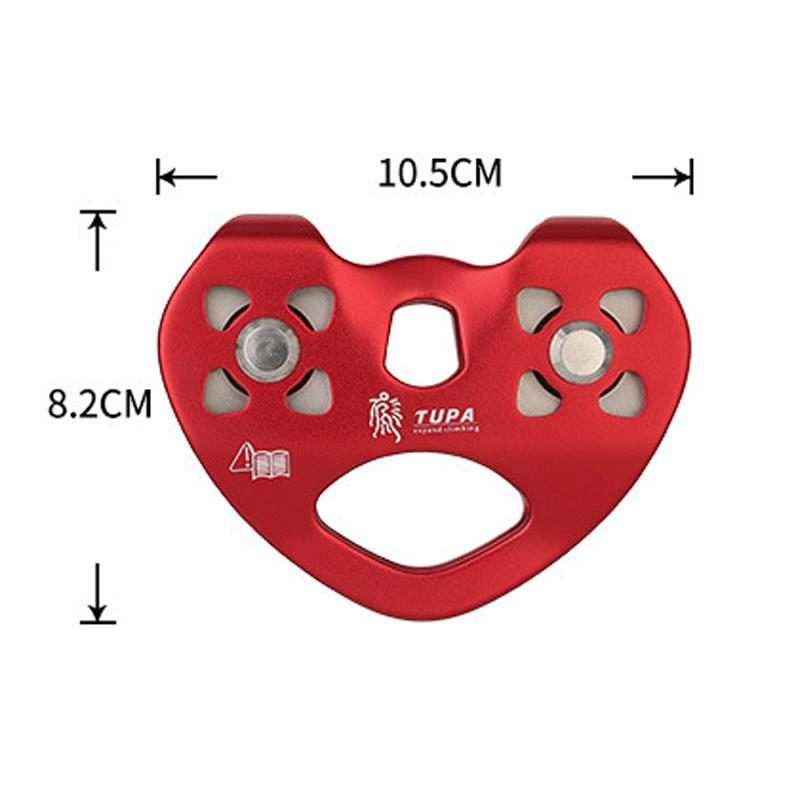 XINDA TP-Q9720 Outdoor Development Jungle Crossing Heart Shape Double Axle Ropeway Pulley(Black)