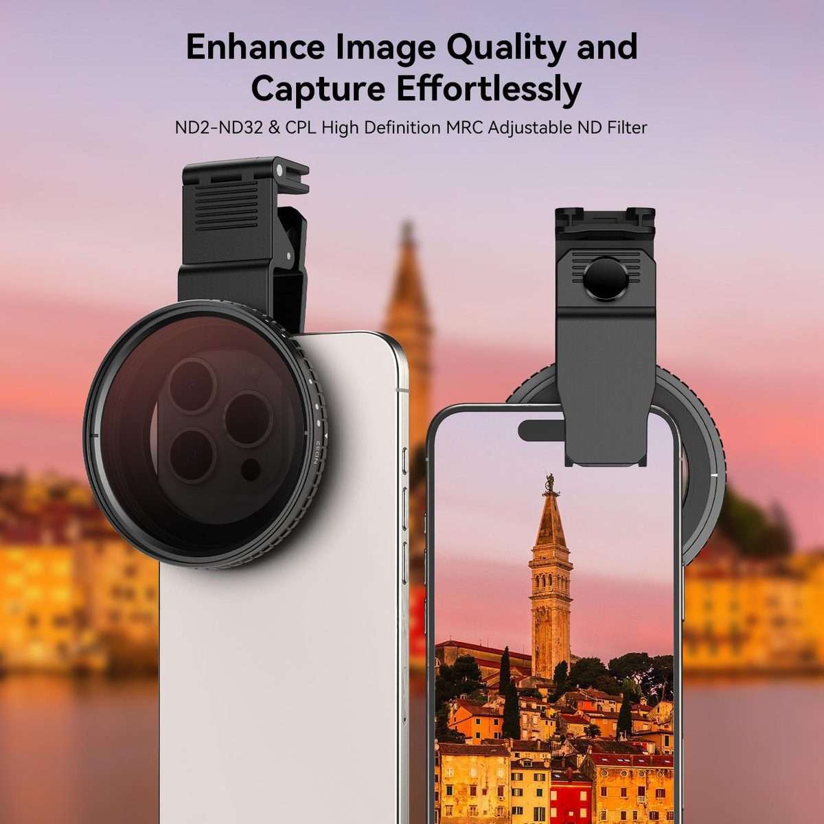 APEXEL APL-67VND32 67mm Cell Phone Photo Filter Adjustable Light Reducing Lens