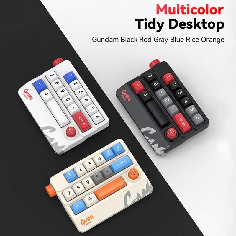 MKESPN RGB Hot Swap Wired Mechanical Keyboard Rocker Knob Programming Macro Custom Gam ... (White)