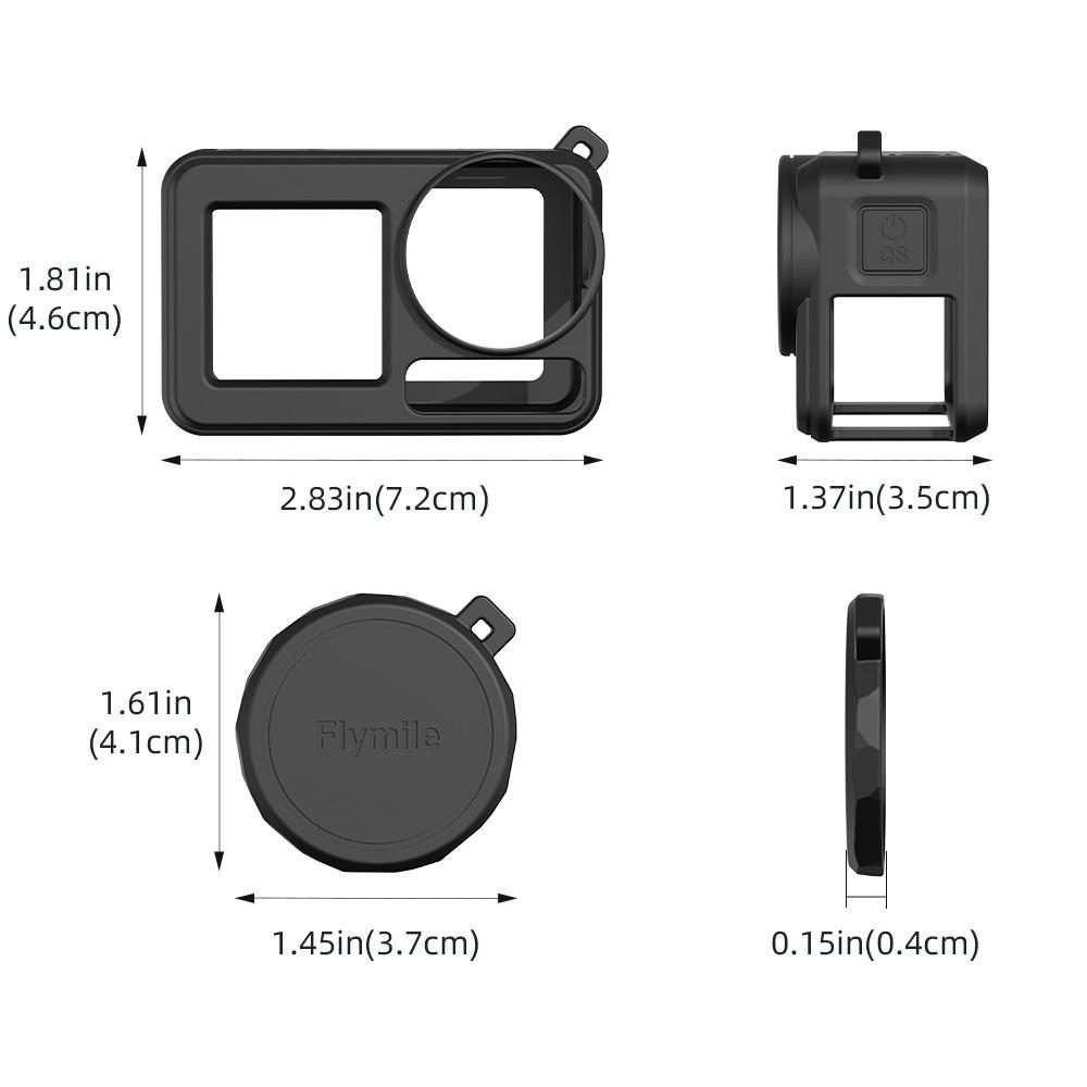 For DJI Osmo Action 3 / 4 / 5 Pro Flymile Silicone Cover Sport Camera Lens Drop Cases(Blue)