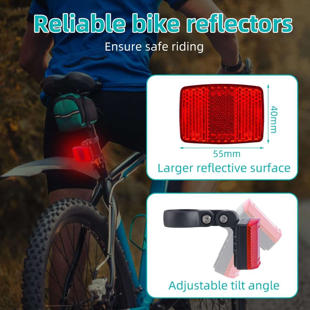 For AirTag 2nd Gen / AirTag 1st Gen Locator Reflective Taillight Bicycle Seat Tu ... (White Light)