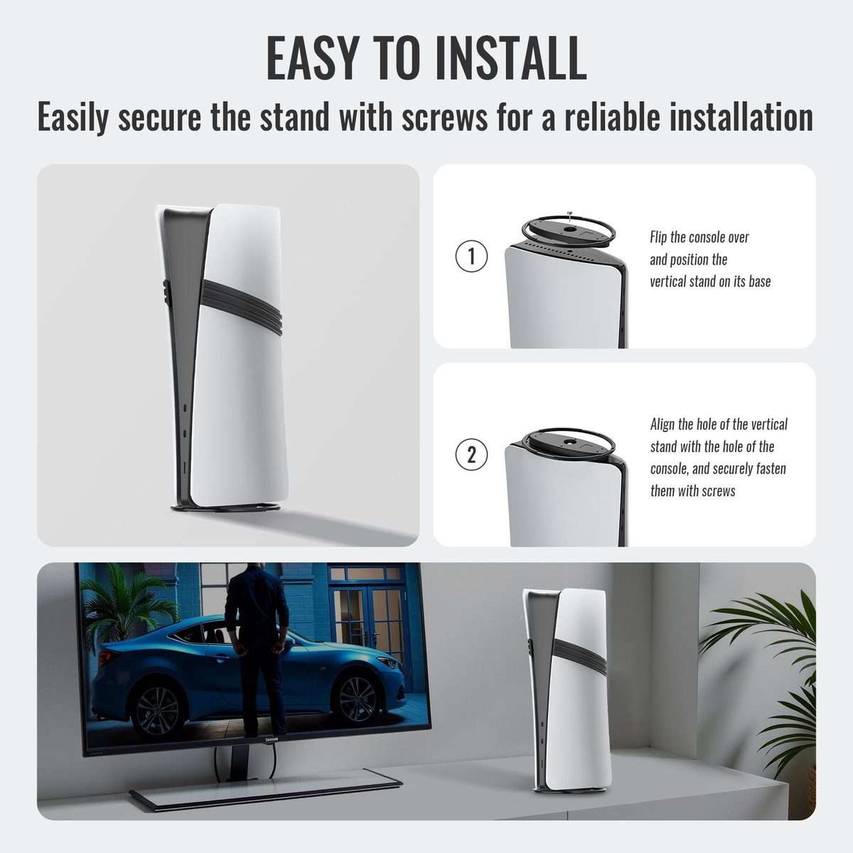 For PS5 / PS5 Slim / PS5 Pro Game Console Desktop Vertical Stand Non-Slip Base(Blue)