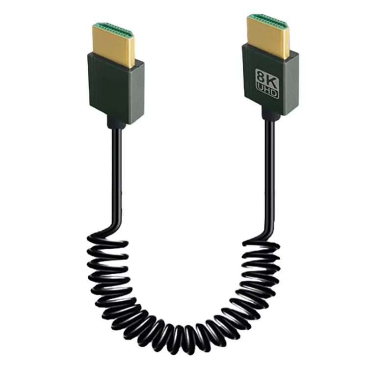 8K 60HZ HDMI 2.1 Spring Cable 0.5m Length, Spec: Straight Head