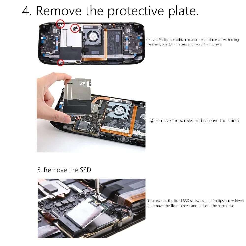 For Steam Deck Game Console SSD Copper Heat Sink M.2 2230 NVMe Radiator Pad, Spec: Set B