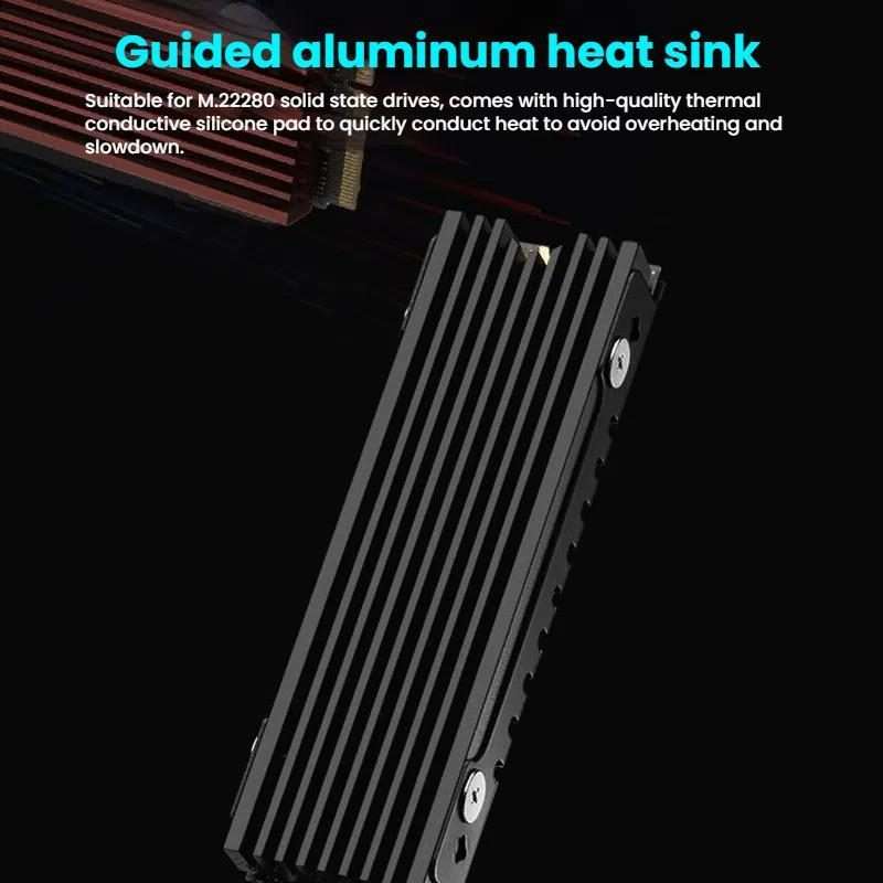 FinalCool M.2 2280 NVME SSD Radiator Aluminum Heat Sink for Desktop PC PS5(Black)