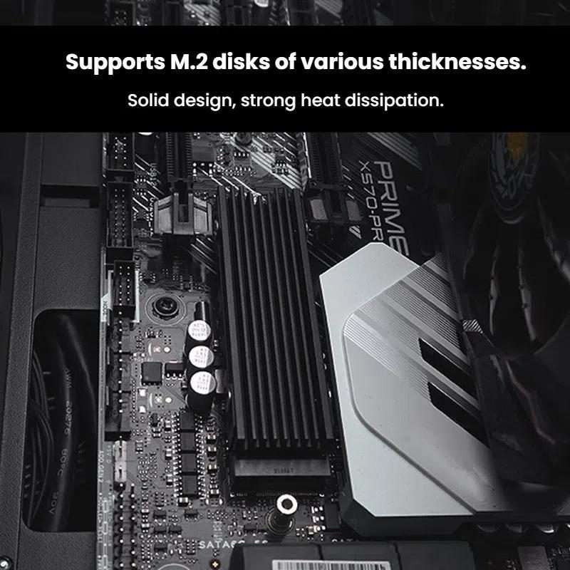 FinalCool M.2 2280 NVME SSD Radiator Aluminum Heat Sink for Desktop PC PS5(Silver)