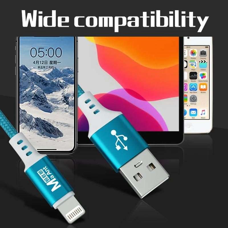 MaAnt 3 In 1 8 Pin Brush Data Charging Cable