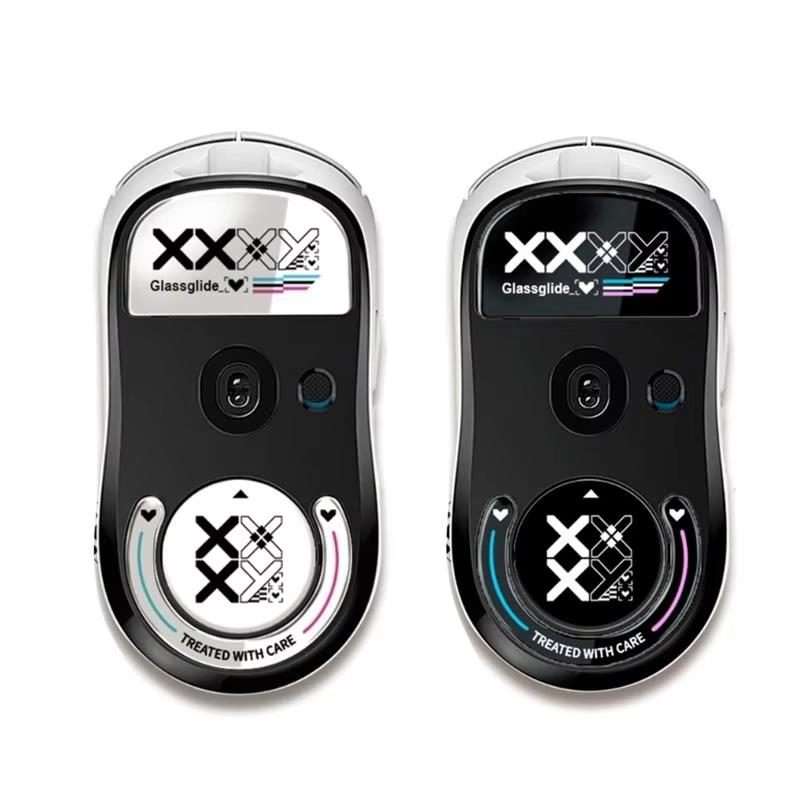For Logitech GPW Glass Mouse Feet Stickers Anti-Slip Mouse Glide Skates(Printed White)