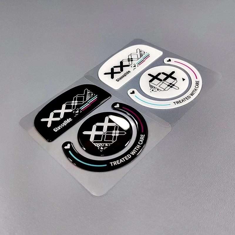 For Logitech GPW Glass Mouse Feet Stickers Anti-Slip Mouse Glide Skates(Printed Black)
