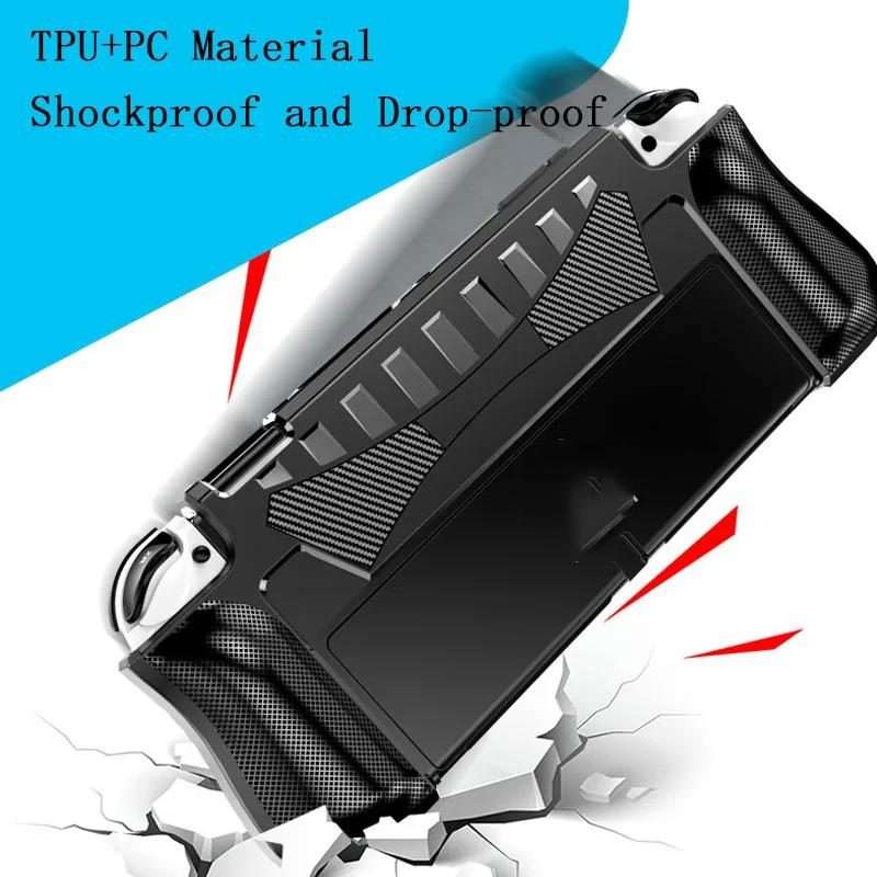 For Switch OLED Console TPU Protective Cover Integrated Shell With 2 Game Card Slots(White)