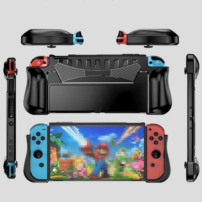 For Switch OLED Console TPU Protective Cover Integrated Shell With 2 Game Card Slots(White)