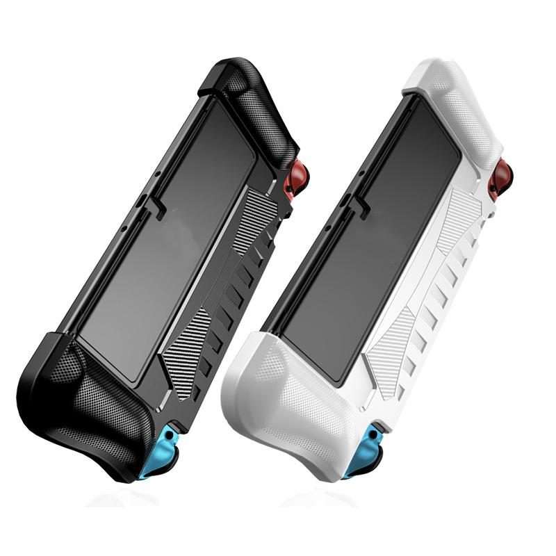For Switch OLED Console TPU Protective Cover Integrated Shell With 2 Game Card Slots(Black)