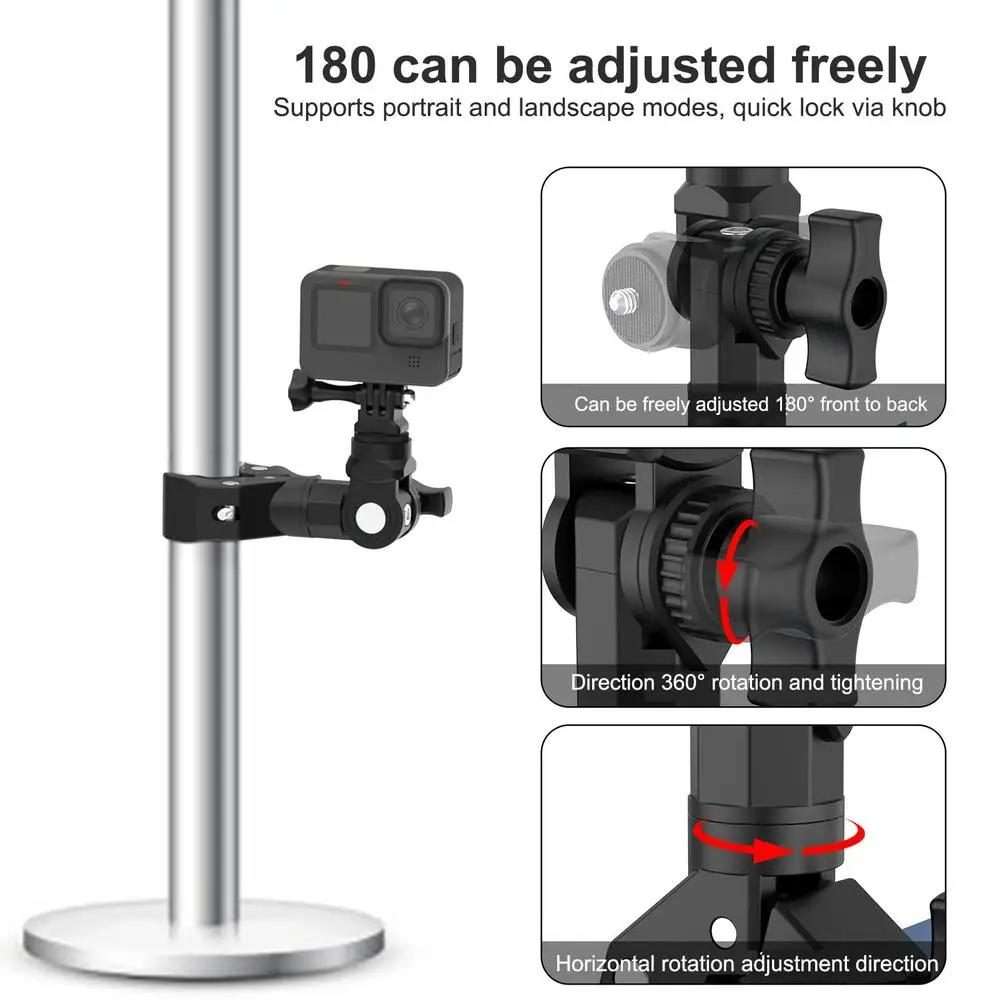 Camera Clip Motorcycle Bicycle Handlebar Crab Clamp For Sports Camera With Adapter