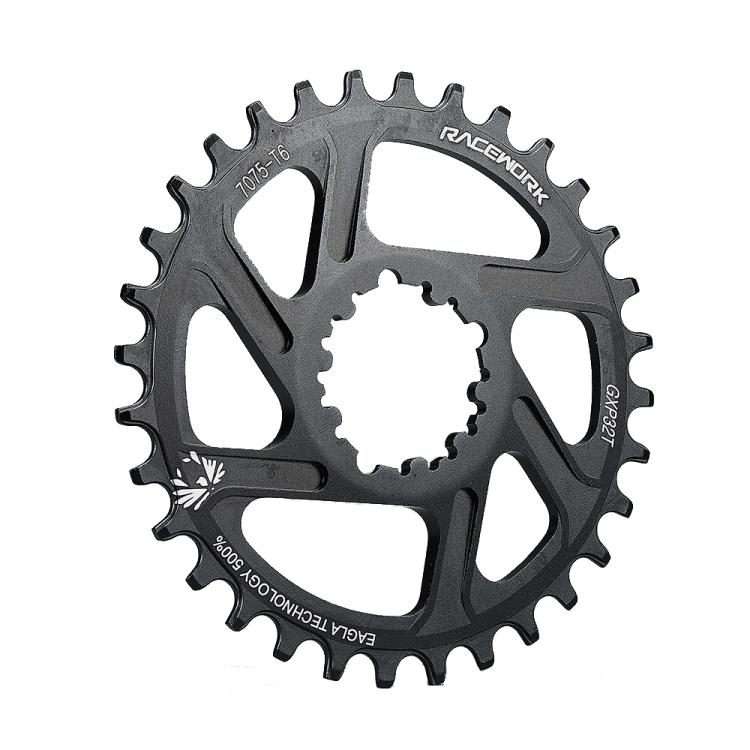 RACEWORK 7075-T6 For SRAM Mountain Bike Single Plate Round Bicycle Sprocket, Spec: 3mm 32T