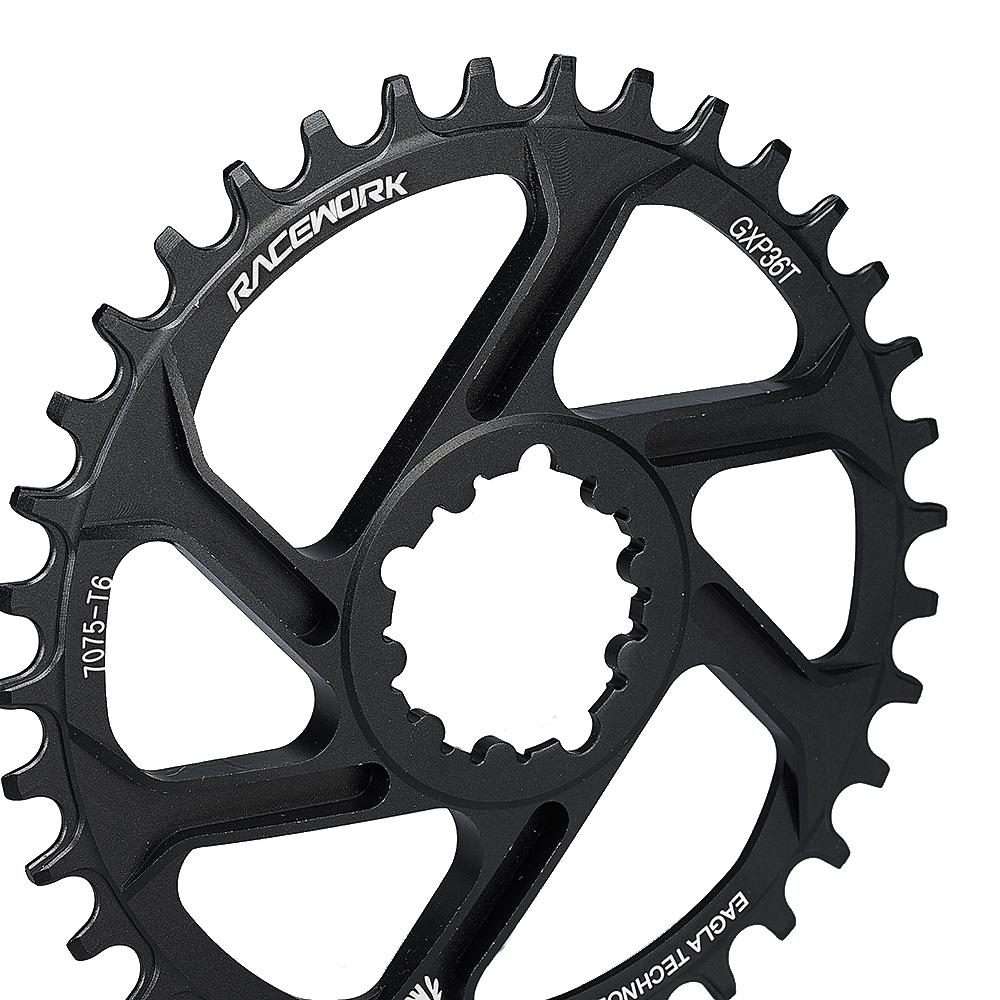 RACEWORK 7075-T6 For SRAM Mountain Bike Single Plate Round Bicycle Sprocket, Spec: 3mm 36T