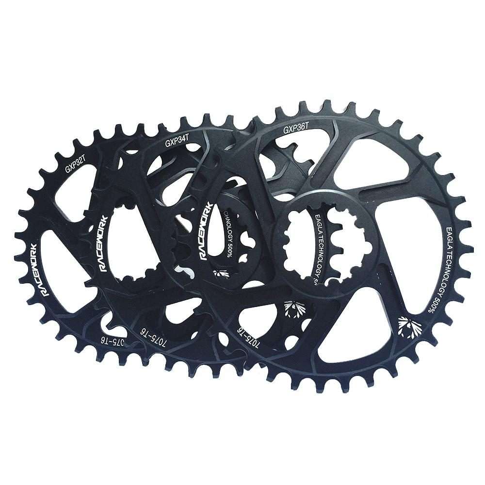 RACEWORK 7075-T6 For SRAM Mountain Bike Single Plate Round Bicycle Sprocket, Spec: 6mm 32T