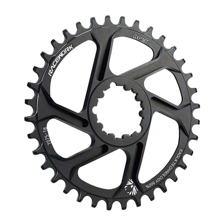 RACEWORK 7075-T6 For SRAM Mountain Bike Single Plate Round Bicycle Sprocket, Spec: 6mm 36T