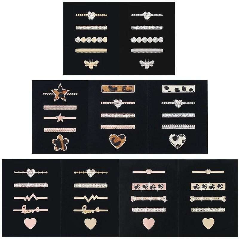 5pcs / Set 20mm Width Smart Watch Silicone Band Decorative Ring Metal Accessories, Style: Silver 5
