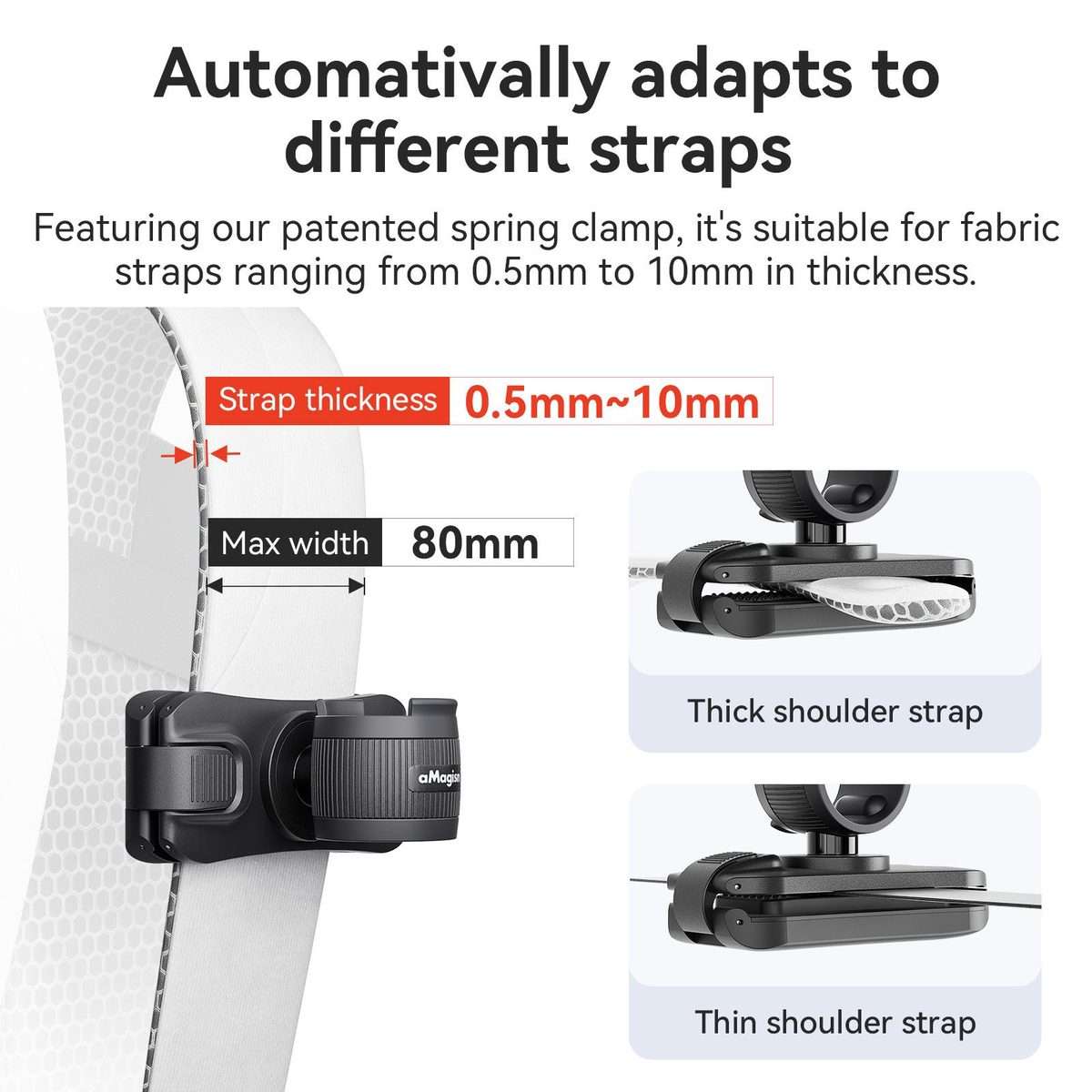 AMagisn Selfie Stick Hanger Action Camera Backpack Quick Attachment for Insta360 / DJI ... (Black)