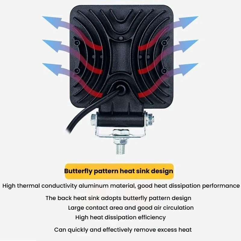 DC 12V-80V Forklift LED High Brightness Front Working Headlight, Size: 4 Inches 16 Beads