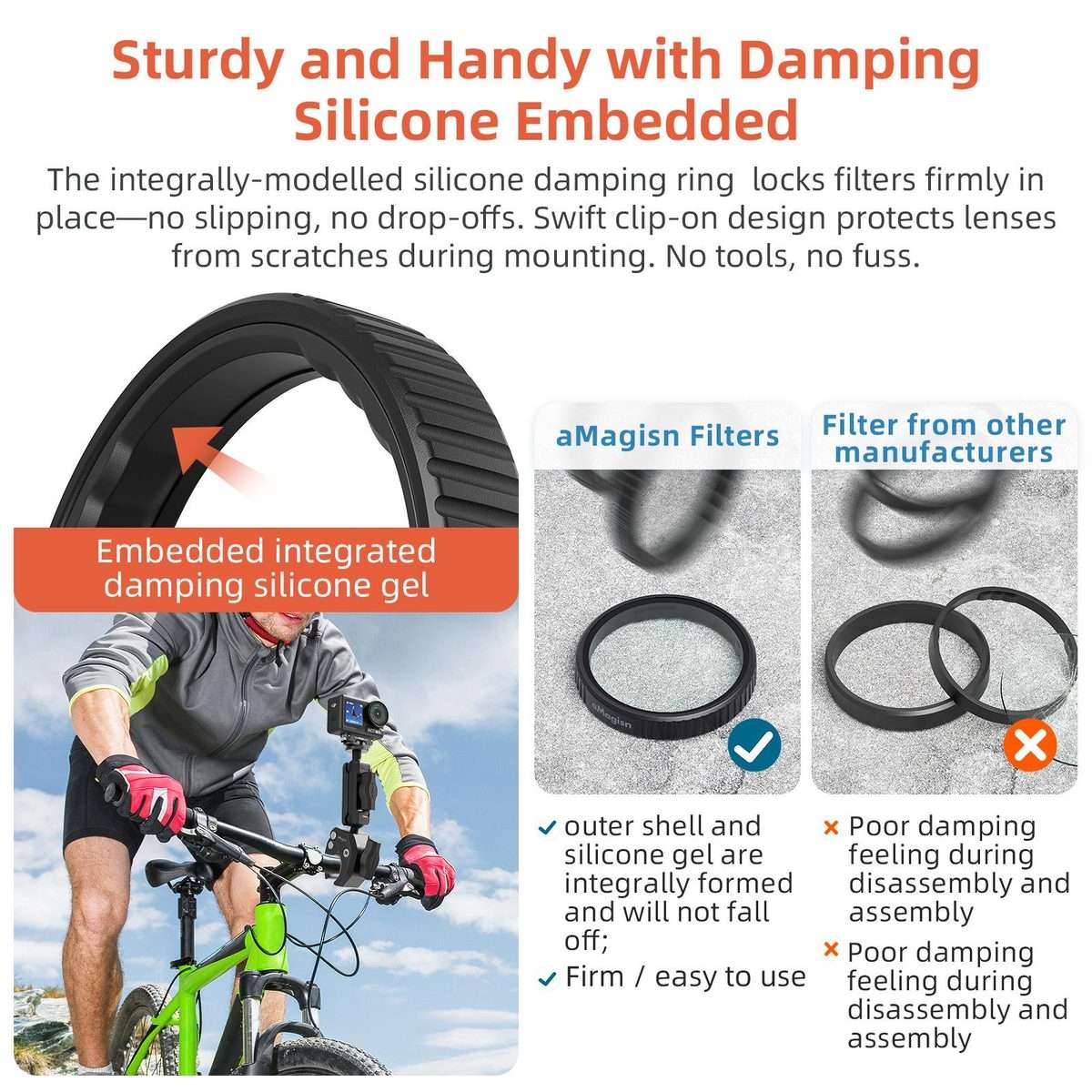 aMagisn Filter For DJI Action 5 Pro / 4 / 3, Spec: ND8+16+32+64