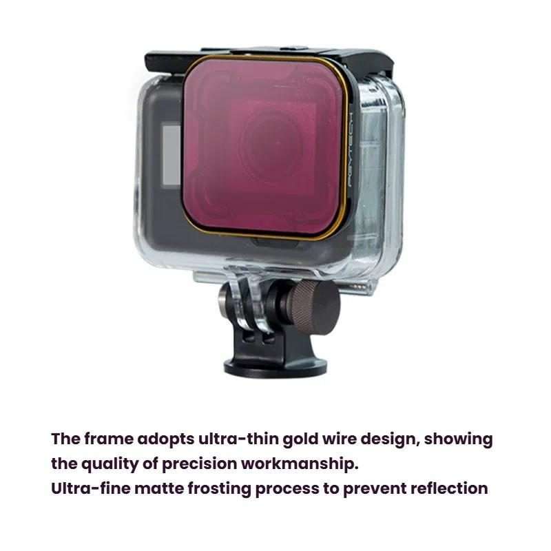 For GoPro 5/6 PGYTECH Deep Diving Snorkeling Filter Waterproof Case(Red)