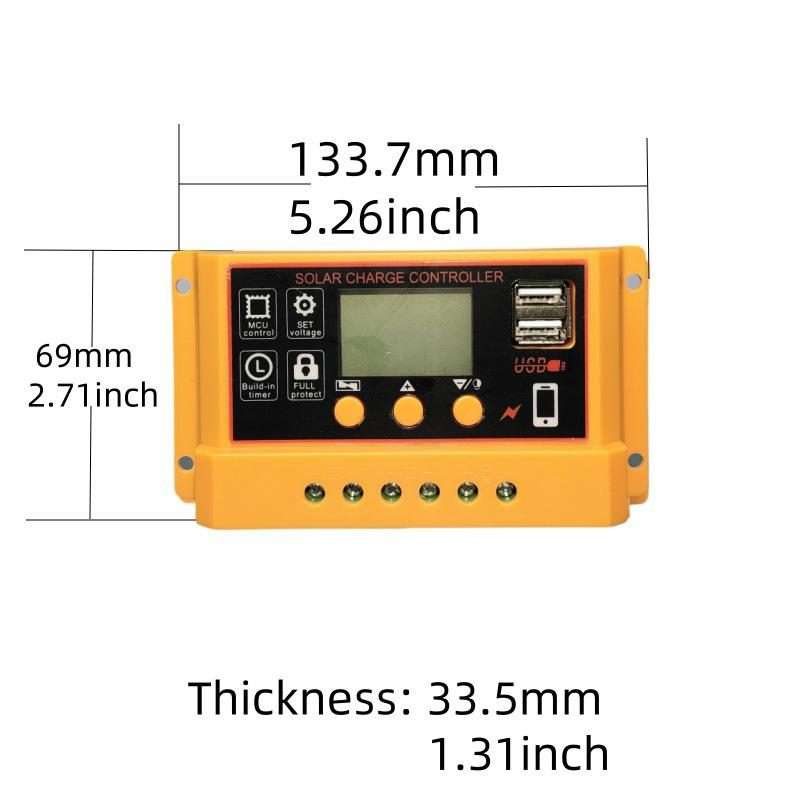 30A 12V 24V Solar Controller PV Solar Charge Controller With LCD Display