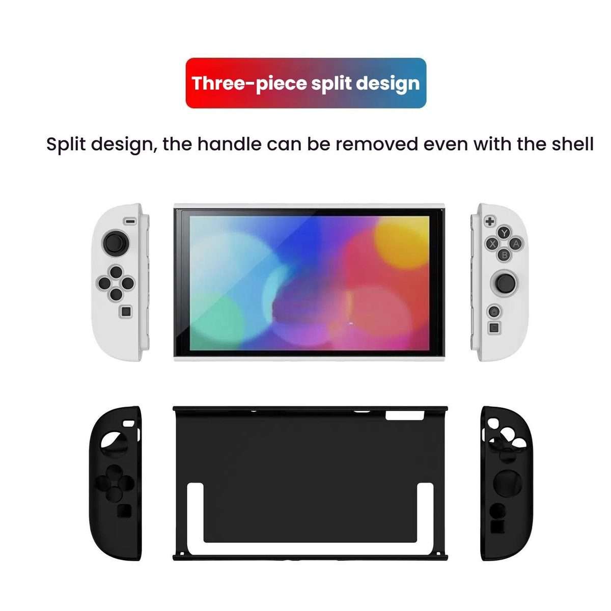 For Nintendo Switch 2 PC + TPU Split Cover With Panel Set Protective Shell(Black)