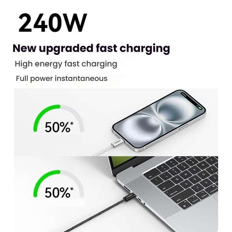 ANKER A8060 1.5m 240W PD Fast Charging Dual Type-C Charging Cable Braided Data Cable(Black)