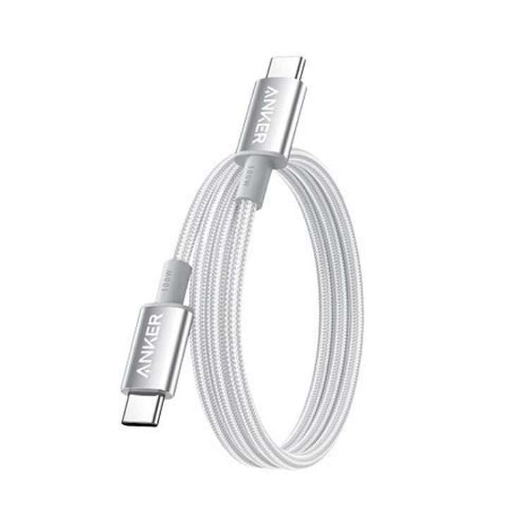 ANKER A8060 1.5m 240W PD Fast Charging Dual Type-C Charging Cable Braided Data Cable(White)