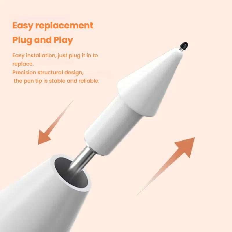 For Xiaomi Smart Pen 2nd Gen Replacement Tip Damped Needle-ti ... With 2 Circles Pen Tip Cap White