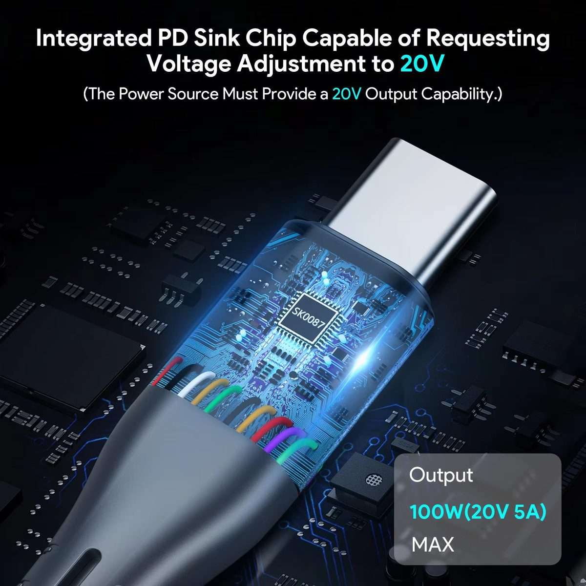 EDUP EP-SK0087 3m Type-C To DC5.5 x 2.1mm Power Cord