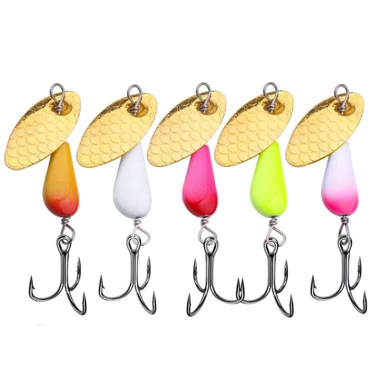 5colors / Box HENGJIA Single Hook Sequins Road Runner Bait Fishing False Lures(5.5CM-4.6G)