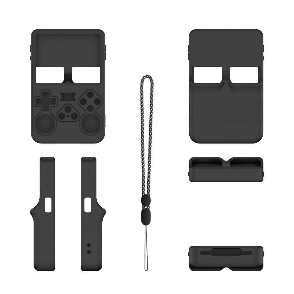 For ANBERNIC R36S Handheld Game Consoles Dustproof Silicone Protective Cover(Black)