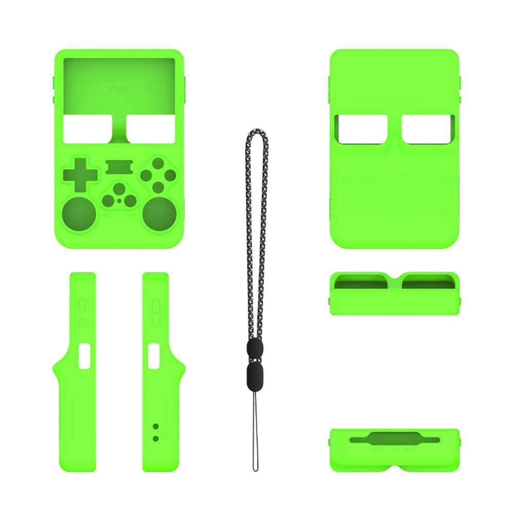 For ANBERNIC R36S Handheld Game Consoles Dustproof Silicone Protective Cover(Luminous Green)