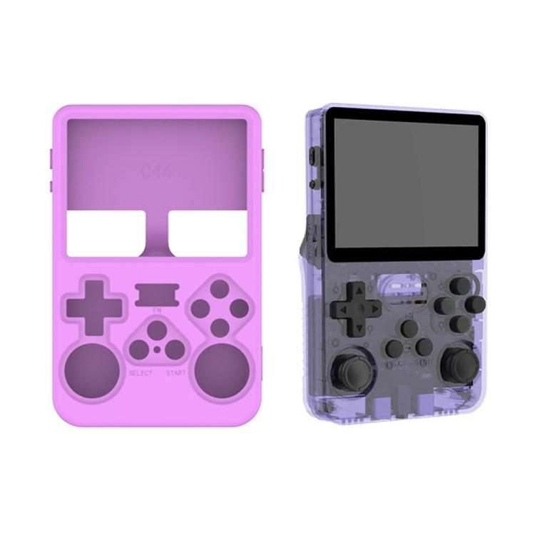 For ANBERNIC R36S Handheld Game Consoles Dustproof Silicone Protective Cover(Light Purple)