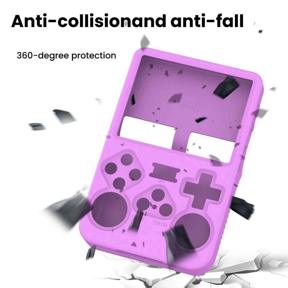 For ANBERNIC R36S Handheld Game Consoles Dustproof Silicone Protective Cover(Light Purple)