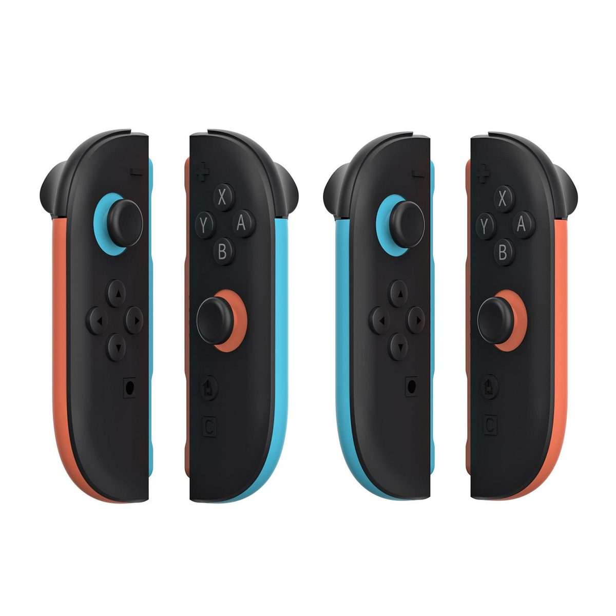 For Nintendo Switch 2 JoyCon Left and Right Handle Decorative Strips(Left Blue Right Red)