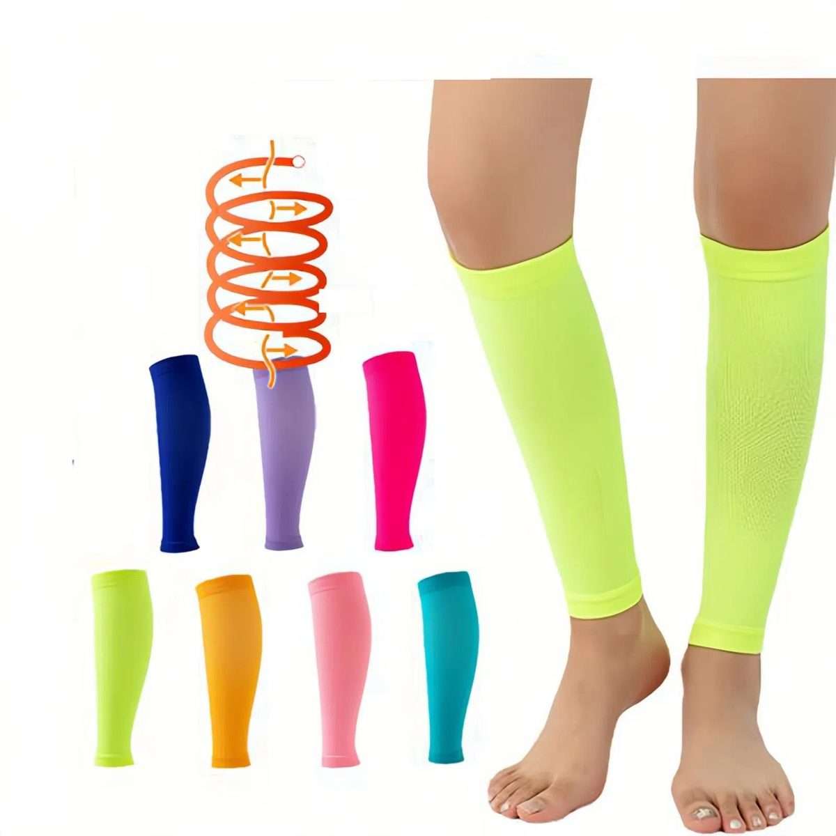 5pairs /Pack 168 Needle Nylon Compression Football Socks Calf Support, Size: Free Size(Light Bule)