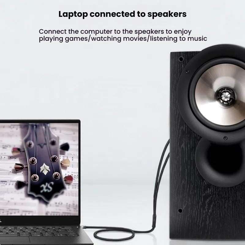 VEGGIEG 3.5mm 3.5 To 2RCA Audio Cable Cell Phone Computer Speaker Connection Cable, Length: 8m