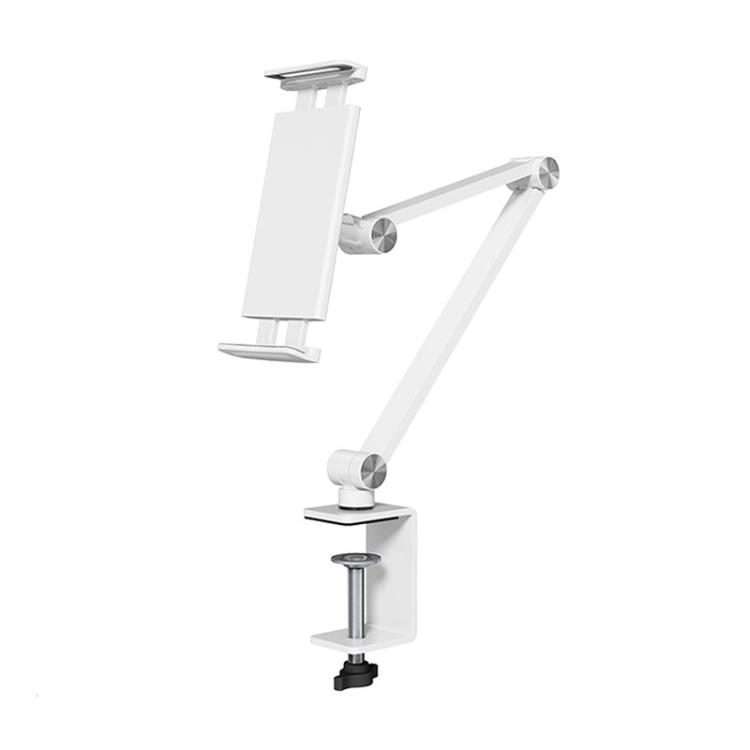 Cell Phone Holder Live Streaming Desktop Folding Phone / Tablet Universal Desk Clip Holder(White)