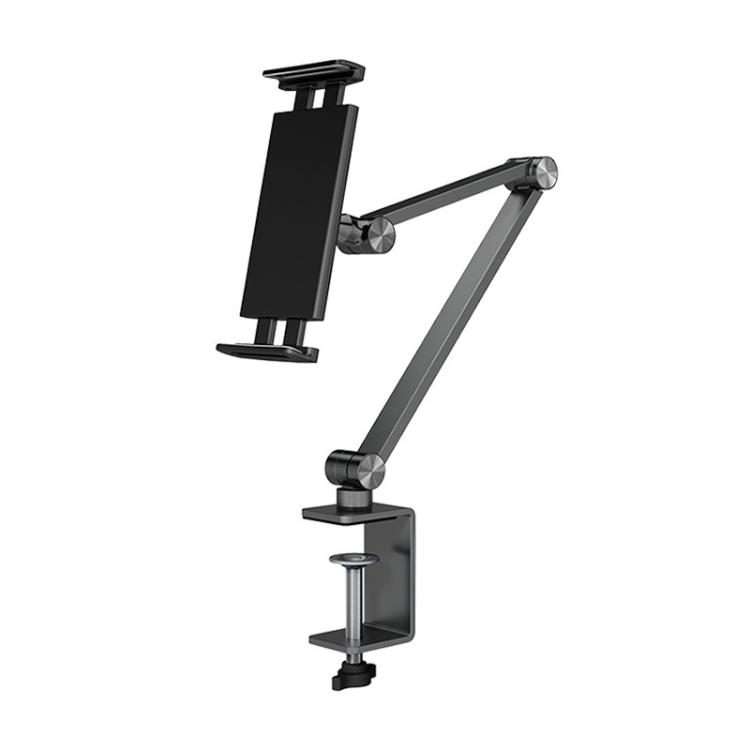 Cell Phone Holder Live Streaming Desktop Folding Phone / Tablet Universal Desk Cli ... (Dark Gray)