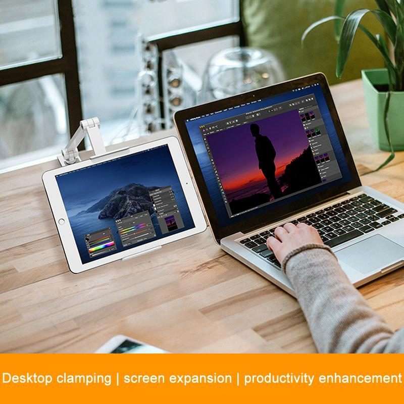 Cell Phone Holder Live Streaming Desktop Folding Phone / Tablet Universal Desk Cli ... (Dark Gray)
