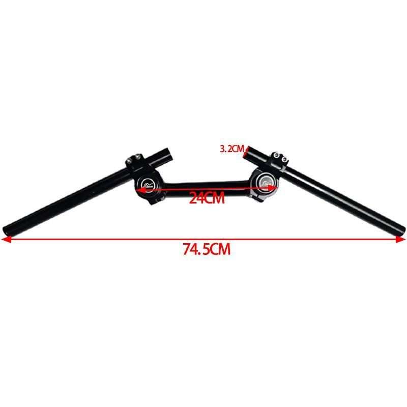 Aluminum Alloy Motorcycle Variable Diameter Handlebar Separate Faucet Handle(Red)