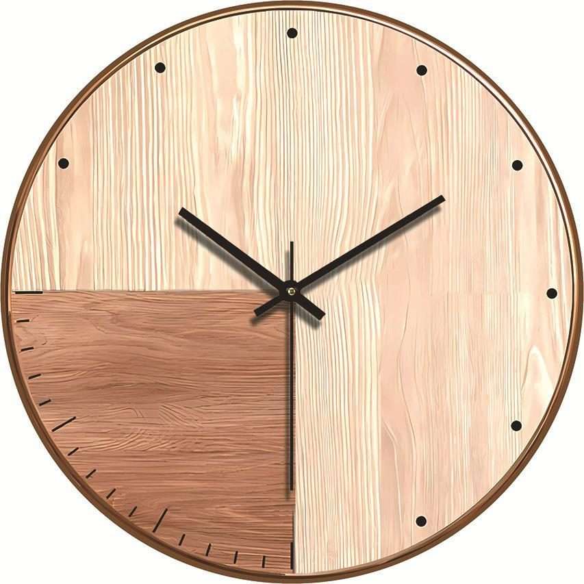 12-inch Imitation Wood Grain Texture Decorative Wall Clock Silent Quartz Clock Holida ... HR-CMW21